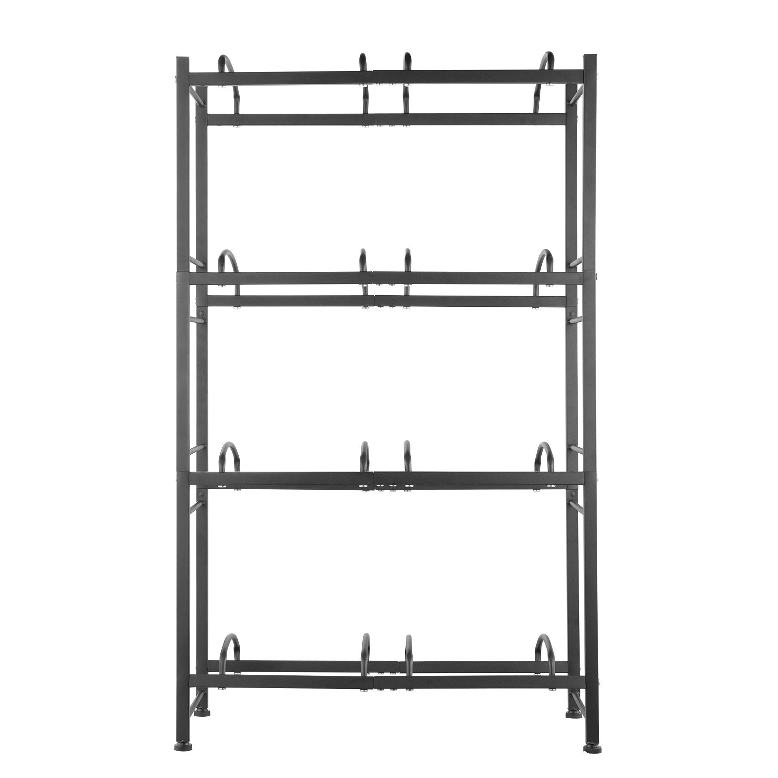 VEVOR 4 Tiers Water Jug Holder, 5 Gallon Water Bottle Holder, Double Row Water Bottle Rack for 8 Bottles, Heavy Duty Water Jug Rack for Kitchen, Office, Living Room, Black