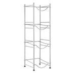 VEVOR 4 Tiers Water Jug Holder, 5 Gallon Water Bottle Holder, Single Row Water Bottle Rack for 4 Bottles, Heavy Duty Water Jug Rack for Kitchen, Office, Living Room, Silver