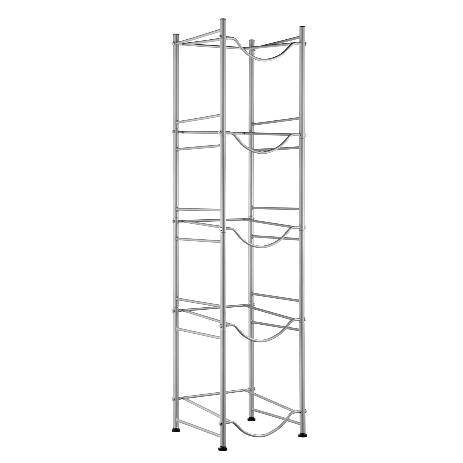 VEVOR 5 Tiers Water Jug Holder, 5 Gallon Water Bottle Holder, Single Row Water Bottle Rack for 5 Bottles, Heavy Duty Water Jug Rack for Kitchen, Office, Living Room, Silver