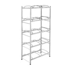 VEVOR 5 Tiers Water Jug Holder, 5 Gallon Water Bottle Holder, Double Row Water Bottle Rack for 10 Bottles, Heavy Duty Water Jug Rack for Kitchen, Office, Living Room, Silver Gray