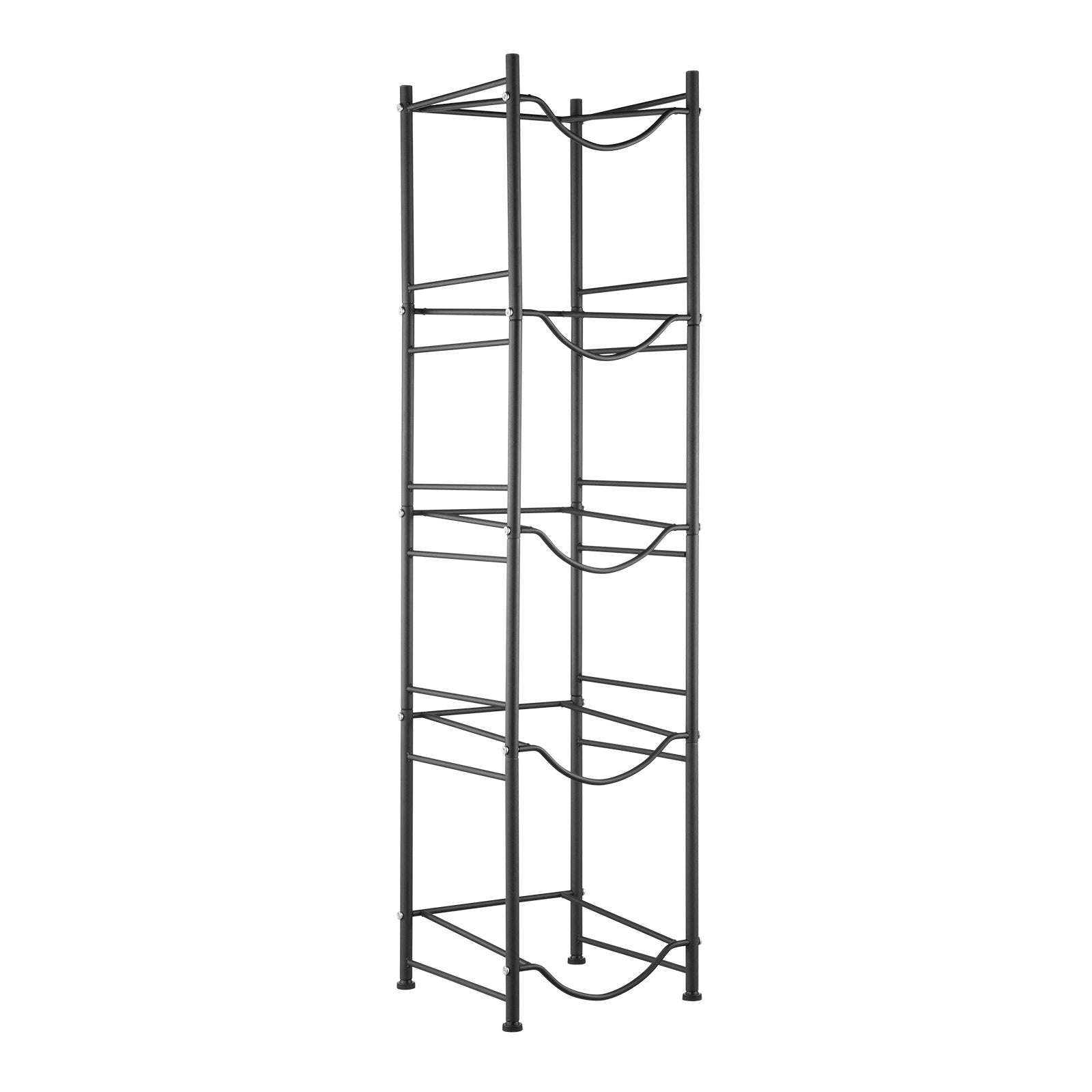 VEVOR 5 Tiers Water Jug Holder Single Row Water Bottle Rack for 5 Bottles, Heavy Duty Water Dispenser Rack with 5 Slots for Gallon Jugs, Detachable Water Storage Shelf Organizer for Home Living Room Office, Black