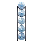 VEVOR 5 Tiers Water Jug Holder Single Row Water Bottle Rack for 5 Bottles, Heavy Duty Water Dispenser Rack with 5 Slots for Gallon Jugs, Detachable Water Storage Shelf Organizer for Home Living Room Office, Black