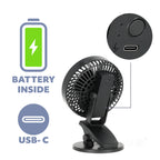Desk fan VIENTO CLIP black Kobi Windstar