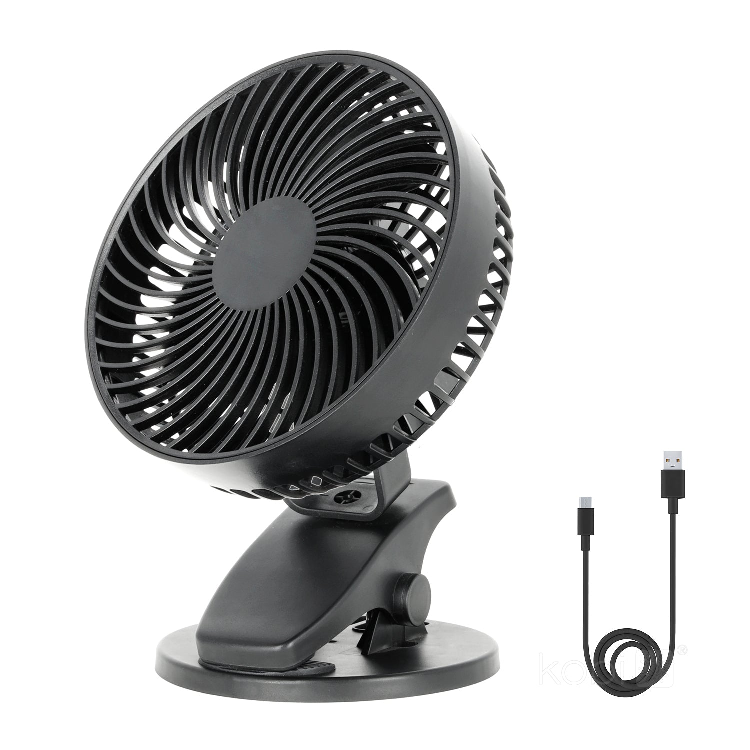 Desk fan VIENTO CLIP black Kobi Windstar