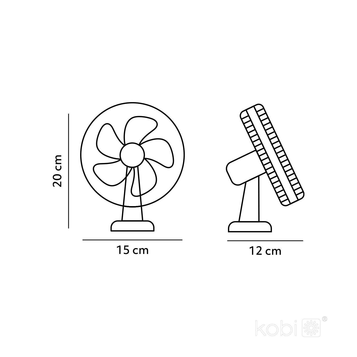 Desk fan VIENTO CLIP black Kobi Windstar