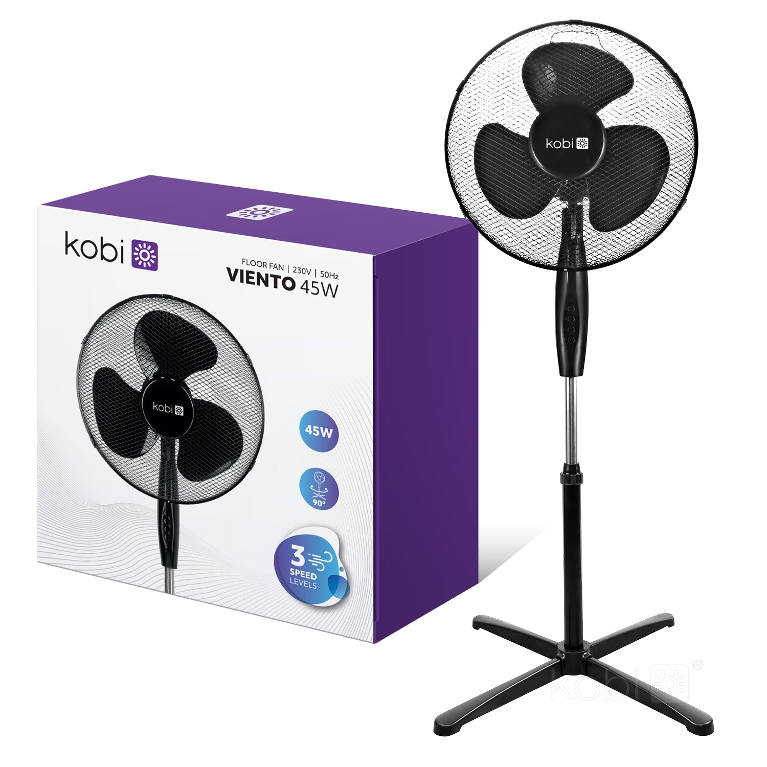 Floor fan VIENTO 45W black Kobi Windstar
