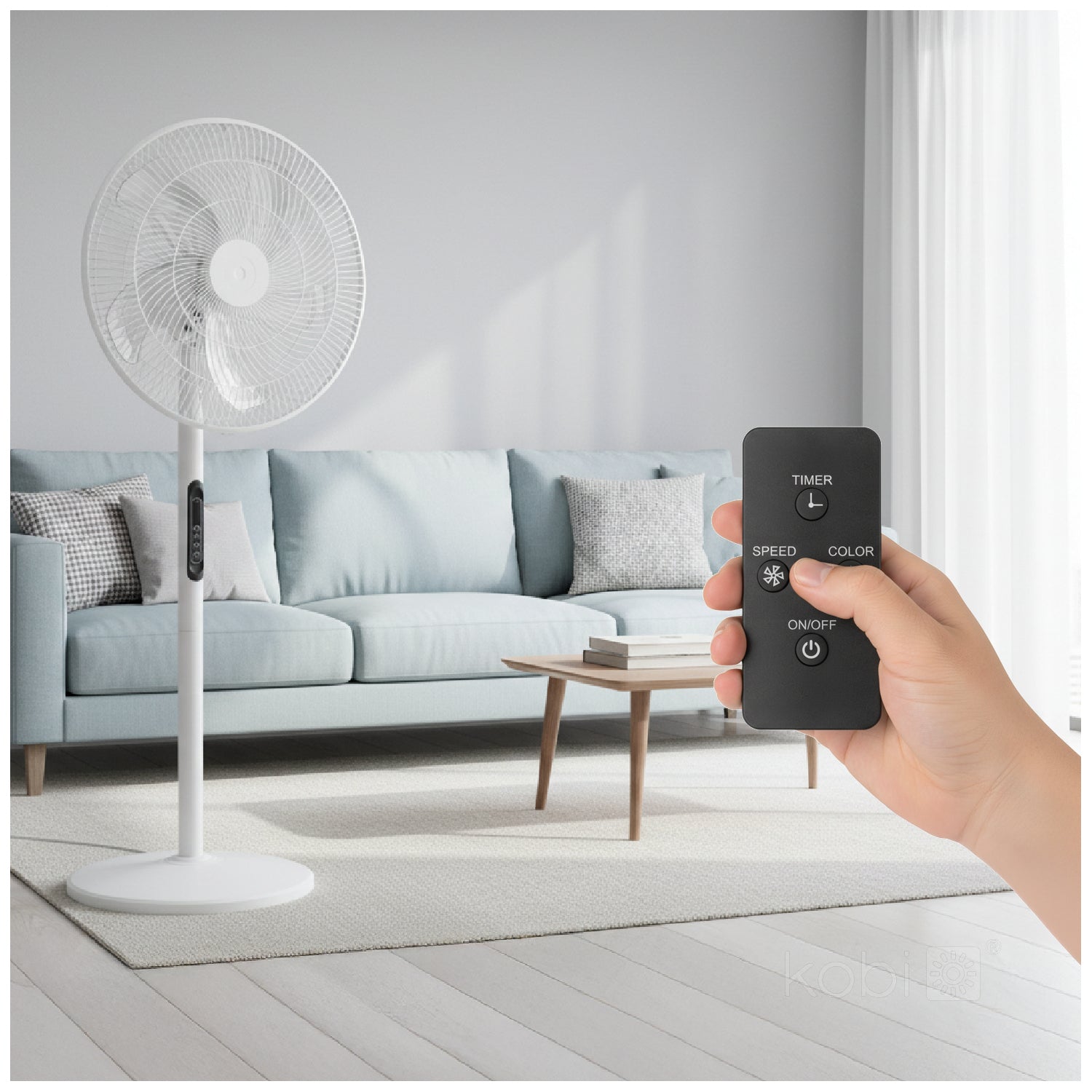 Floor fan VIENTO-R 40W white Kobi Windstar