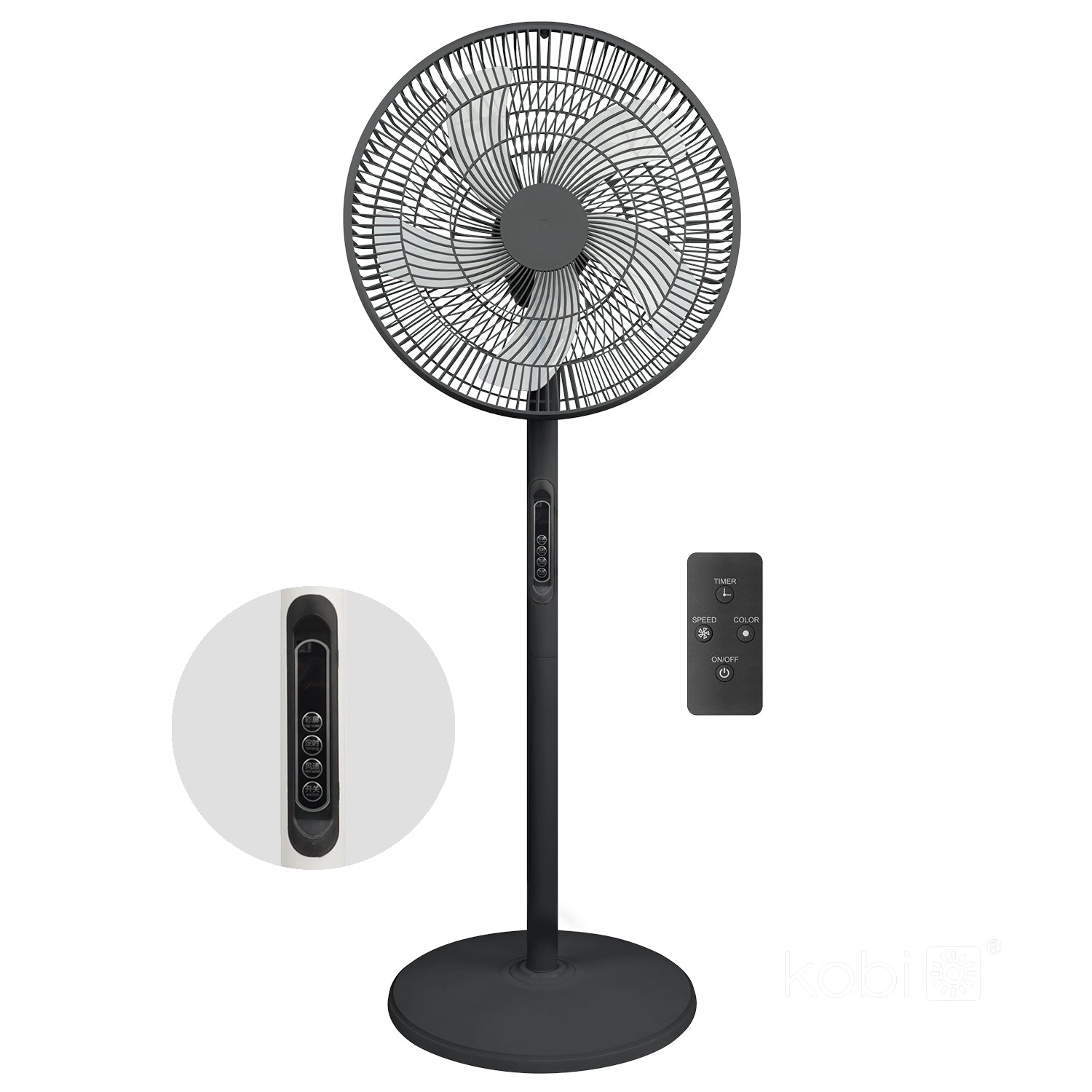 Floor fan VIENTO-R 40W black Kobi Windstar