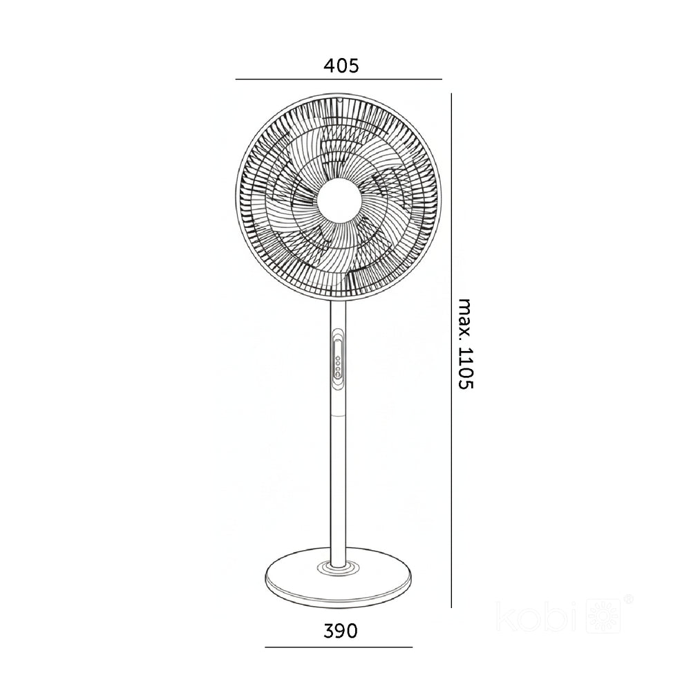 Floor fan VIENTO-R 40W black Kobi Windstar
