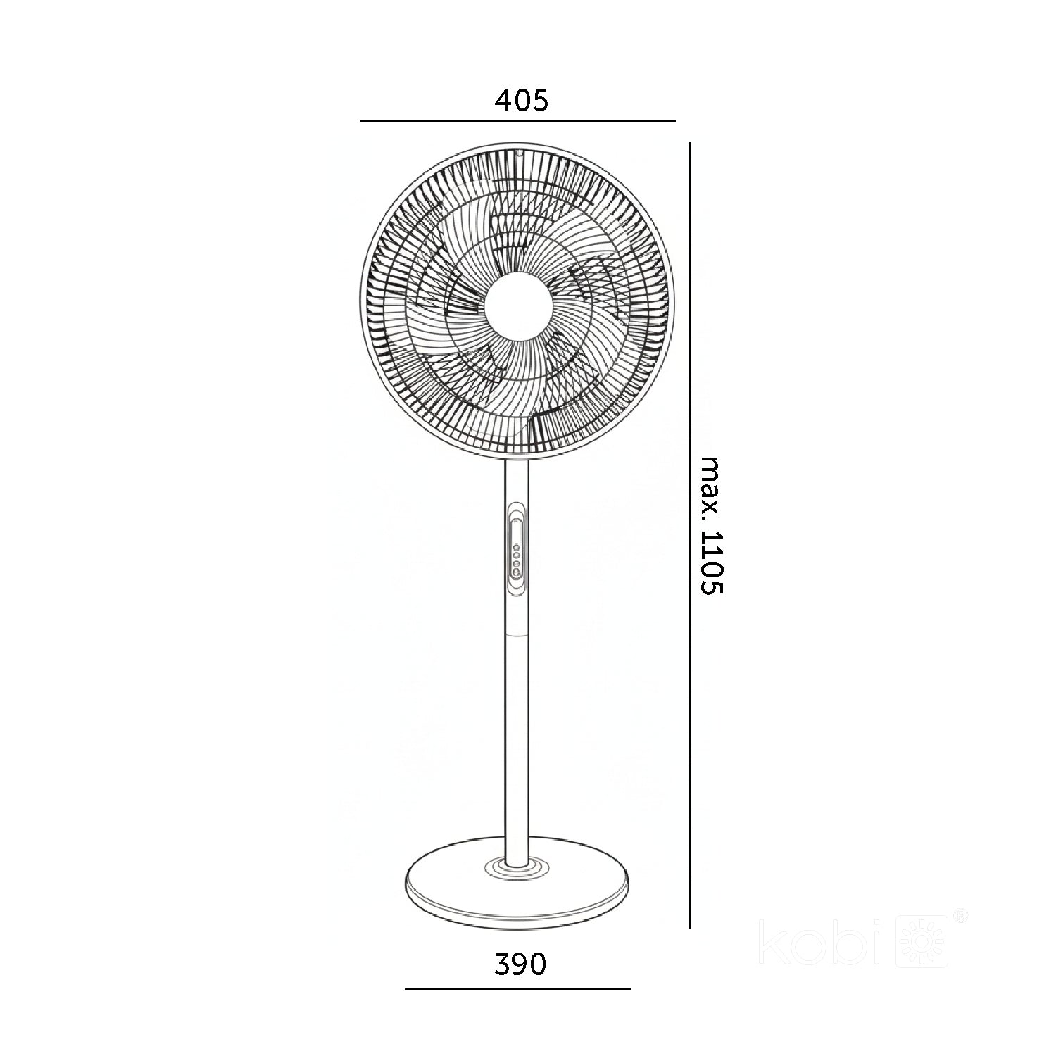Floor fan VIENTO-R 40W black Kobi Windstar