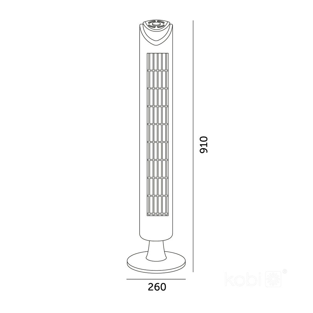 Tower fan LISSE 2 ST 45W black Kobi Windstar