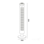 Tower fan LISSE 2 ST 45W black Kobi Windstar