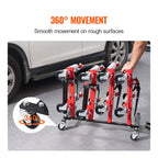 VEVOR Car Dolly Rack, Storage Rack with 360° Rotatable Wheels, Hydraulic Ratchet Trolley Jack Stand Organizer, Jack Stands Holder Storage Rack, 4-Dolly Capacity, Compatible with Most Dollies