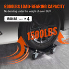 VEVOR Car Dolly Wheel Tire Dolly 4 PCS Heavy Duty Skate Auto Repair Dolly 2721.6 kg