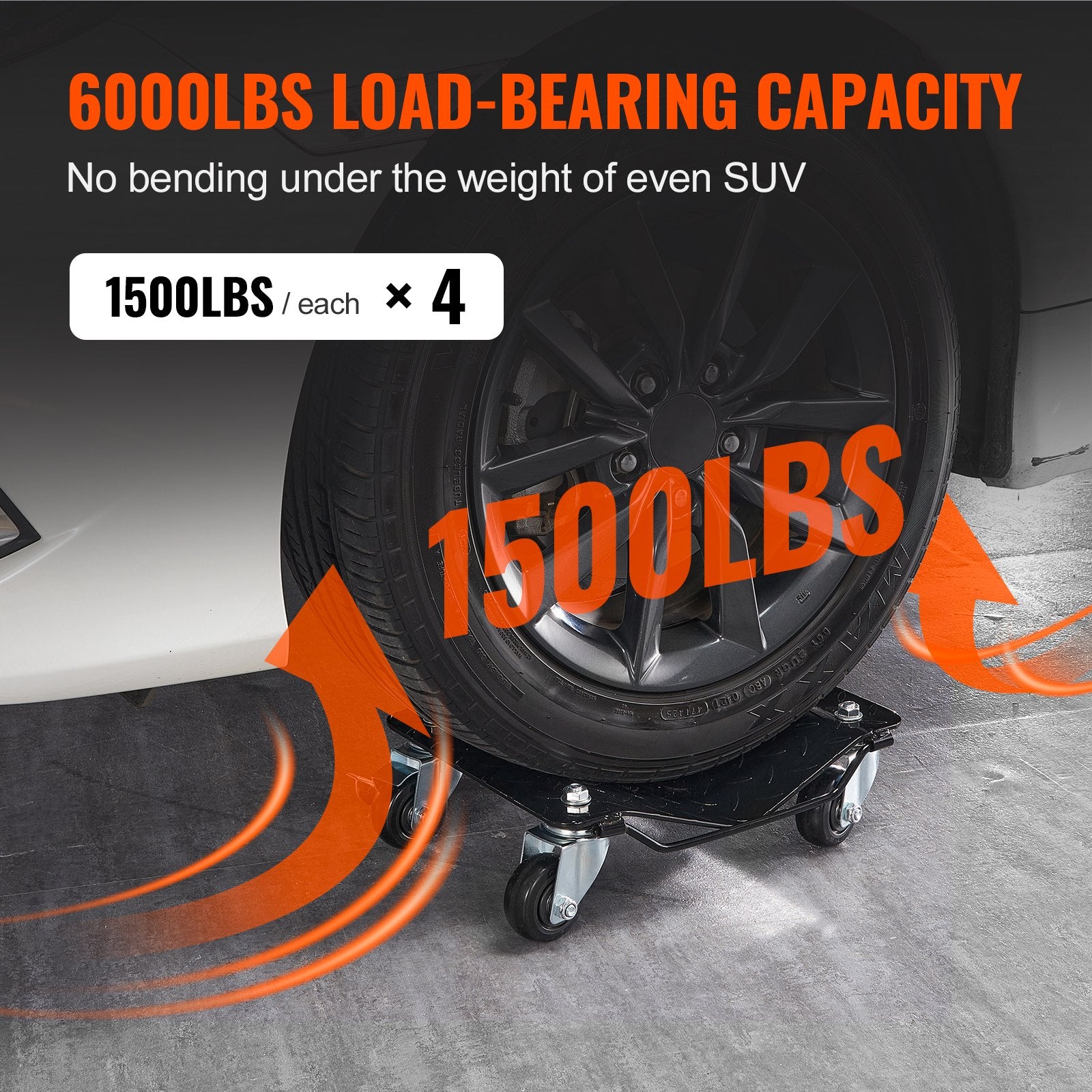 VEVOR Car Dolly Wheel Tire Dolly 4 PCS Heavy Duty Skate Auto Repair Dolly 2721.6 kg