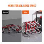 VEVOR Car Dolly Rack, Storage Rack with 360° Rotatable Wheels, Hydraulic Ratchet Trolley Jack Stand Organizer, Jack Stands Holder Storage Rack, 4-Dolly Capacity, Compatible with Most Dollies