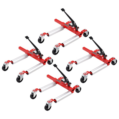VEVOR Wheel Dolly, Max Capacity 1500 Lbs Car Dolly, Car Jack Dolly Lifter with 360° Rotatable Wheels, Heavy Duty Vehicle Positioning Ratchet Tire Jack, for Vehicle Car Auto Repair Moving, Set of 4