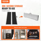 VEVOR Portable Wheelchair Ramp, 121.9 cm 362.9 kg Capacity, Non-Slip Aluminum Folding Threshold Ramp, Foldable Mobility Scooter Ramp Wheel Chair Ramp, Handicap Ramp for Home Steps, Stairs, Doorways, Curbs