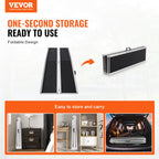 VEVOR Portable Wheelchair Ramp, 243.8 cm 363 kg Capacity, Non-Slip Aluminum Folding Threshold Ramp, Foldable Mobility Scooter Ramp Wheel Chair Ramp, Handicap Ramp for Home Steps, Stairs, Doorways, Curbs