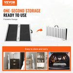 VEVOR Portable Wheelchair Ramp, 91.4 cm 362.9 kg Capacity, Non-Slip Aluminum Folding Threshold Ramp, Foldable Mobility Scooter Ramp Wheel Chair Ramp, Handicap Ramp for Home Steps, Stairs, Doorways, Curbs