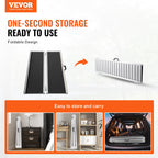 VEVOR Portable Wheelchair Ramp, 182.9 cm 362.9 kg Capacity, Non-Slip Aluminum Folding Threshold Ramp, Foldable Mobility Scooter Ramp Wheel Chair Ramp, Handicap Ramp for Home Steps, Stairs, Doorways, Curbs