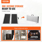 VEVOR Portable Wheelchair Ramp, 61 cm 362.9 kg Capacity, Non-Slip Aluminum Folding Threshold Ramp, Foldable Mobility Scooter Ramp Wheel Chair Ramp, Handicap Ramp for Home Steps, Stairs, Doorways, Curbs