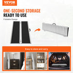 VEVOR Portable Wheelchair Ramp, 152 cm 363 kg Capacity, Non-Slip Aluminum Folding Threshold Ramp, Foldable Mobility Scooter Ramp Wheel Chair Ramp, Handicap Ramp for Home Steps, Stairs, Doorways, Curbs