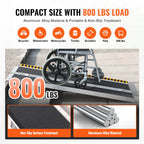 VEVOR Portable Wheelchair Ramp, 152 cm 363 kg Capacity, Non-Slip Aluminum Folding Threshold Ramp, Foldable Mobility Scooter Ramp Wheel Chair Ramp, Handicap Ramp for Home Steps, Stairs, Doorways, Curbs