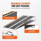 VEVOR Portable Wheelchair Ramp, 121.9 cm 362.9 kg Capacity, Non-Slip Aluminum Folding Threshold Ramp, Foldable Mobility Scooter Ramp Wheel Chair Ramp, Handicap Ramp for Home Steps, Stairs, Doorways, Curbs