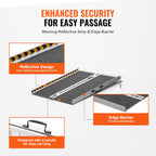 VEVOR Portable Wheelchair Ramp, 91.4 cm 362.9 kg Capacity, Non-Slip Aluminum Folding Threshold Ramp, Foldable Mobility Scooter Ramp Wheel Chair Ramp, Handicap Ramp for Home Steps, Stairs, Doorways, Curbs