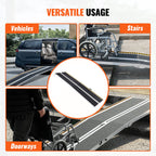 VEVOR Portable Wheelchair Ramp, 304.8 cm 363 kg Capacity, Non-Slip Aluminum Folding Threshold Ramp, Foldable Mobility Scooter Ramp Wheel Chair Ramp, Handicap Ramp for Home Steps, Stairs, Doorways, Curbs