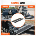 VEVOR Portable Wheelchair Ramp, 152 cm 363 kg Capacity, Non-Slip Aluminum Folding Threshold Ramp, Foldable Mobility Scooter Ramp Wheel Chair Ramp, Handicap Ramp for Home Steps, Stairs, Doorways, Curbs