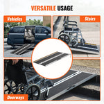 VEVOR Portable Wheelchair Ramp, 152 cm 363 kg Capacity, Non-Slip Aluminum Folding Threshold Ramp, Foldable Mobility Scooter Ramp Wheel Chair Ramp, Handicap Ramp for Home Steps, Stairs, Doorways, Curbs