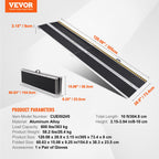 VEVOR Portable Wheelchair Ramp, 304.8 cm 363 kg Capacity, Non-Slip Aluminum Folding Threshold Ramp, Foldable Mobility Scooter Ramp Wheel Chair Ramp, Handicap Ramp for Home Steps, Stairs, Doorways, Curbs