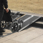 VEVOR Portable Wheelchair Ramp, 182.9 cm 362.9 kg Capacity, Non-Slip Aluminum Folding Threshold Ramp, Foldable Mobility Scooter Ramp Wheel Chair Ramp, Handicap Ramp for Home Steps, Stairs, Doorways, Curbs
