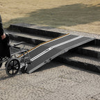 VEVOR Portable Wheelchair Ramp, 243.8 cm 363 kg Capacity, Non-Slip Aluminum Folding Threshold Ramp, Foldable Mobility Scooter Ramp Wheel Chair Ramp, Handicap Ramp for Home Steps, Stairs, Doorways, Curbs