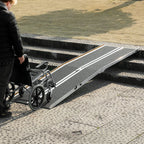 VEVOR Portable Wheelchair Ramp, 304.8 cm 363 kg Capacity, Non-Slip Aluminum Folding Threshold Ramp, Foldable Mobility Scooter Ramp Wheel Chair Ramp, Handicap Ramp for Home Steps, Stairs, Doorways, Curbs