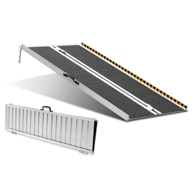 VEVOR Portable Wheelchair Ramp, 152 cm 363 kg Capacity, Non-Slip Aluminum Folding Threshold Ramp, Foldable Mobility Scooter Ramp Wheel Chair Ramp, Handicap Ramp for Home Steps, Stairs, Doorways, Curbs
