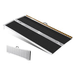 VEVOR Portable Wheelchair Ramp, 182.9 cm 362.9 kg Capacity, Non-Slip Aluminum Folding Threshold Ramp, Foldable Mobility Scooter Ramp Wheel Chair Ramp, Handicap Ramp for Home Steps, Stairs, Doorways, Curbs