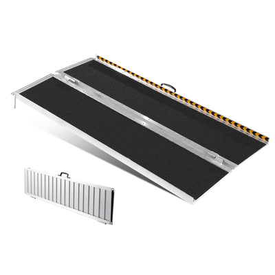 VEVOR Portable Wheelchair Ramp, 182.9 cm 362.9 kg Capacity, Non-Slip Aluminum Folding Threshold Ramp, Foldable Mobility Scooter Ramp Wheel Chair Ramp, Handicap Ramp for Home Steps, Stairs, Doorways, Curbs