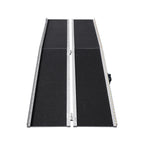 VEVOR Portable Wheelchair Ramp, 243.8 cm 363 kg Capacity, Non-Slip Aluminum Folding Threshold Ramp, Foldable Mobility Scooter Ramp Wheel Chair Ramp, Handicap Ramp for Home Steps, Stairs, Doorways, Curbs