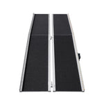 VEVOR Portable Wheelchair Ramp, 243.8 cm 363 kg Capacity, Non-Slip Aluminum Folding Threshold Ramp, Foldable Mobility Scooter Ramp Wheel Chair Ramp, Handicap Ramp for Home Steps, Stairs, Doorways, Curbs