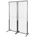 VEVOR 61 x 170.7 cm Grid Wall Panels Tower, 2 Packs Wire Gridwall Display Racks with T-Base Floorstanding, Double Side Gridwall Panels for Art Craft Shows, Retail Display with Extra Clips and Hooks