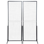 VEVOR 61 x 170.7 cm Grid Wall Panels Tower, 2 Packs Wire Gridwall Display Racks with T-Base Floorstanding, Double Side Gridwall Panels for Art Craft Shows, Retail Display with Extra Clips and Hooks