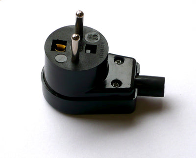 Angle plug with grounding black Elgotech