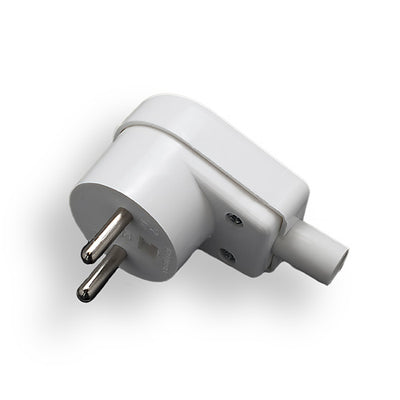 Angle plug with grounding white Elgotech