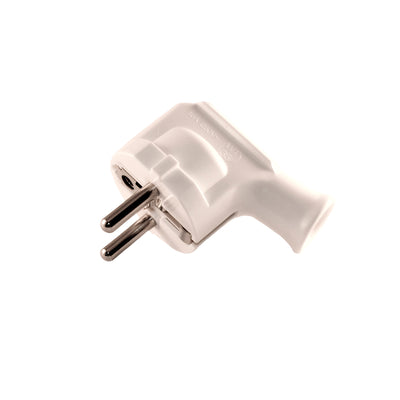 Angle plug with grounding UNISCHUKO white Elgotech