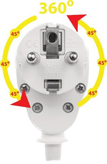 Grounded swivel plug WT-07-2 360°/45° 16A/250V white