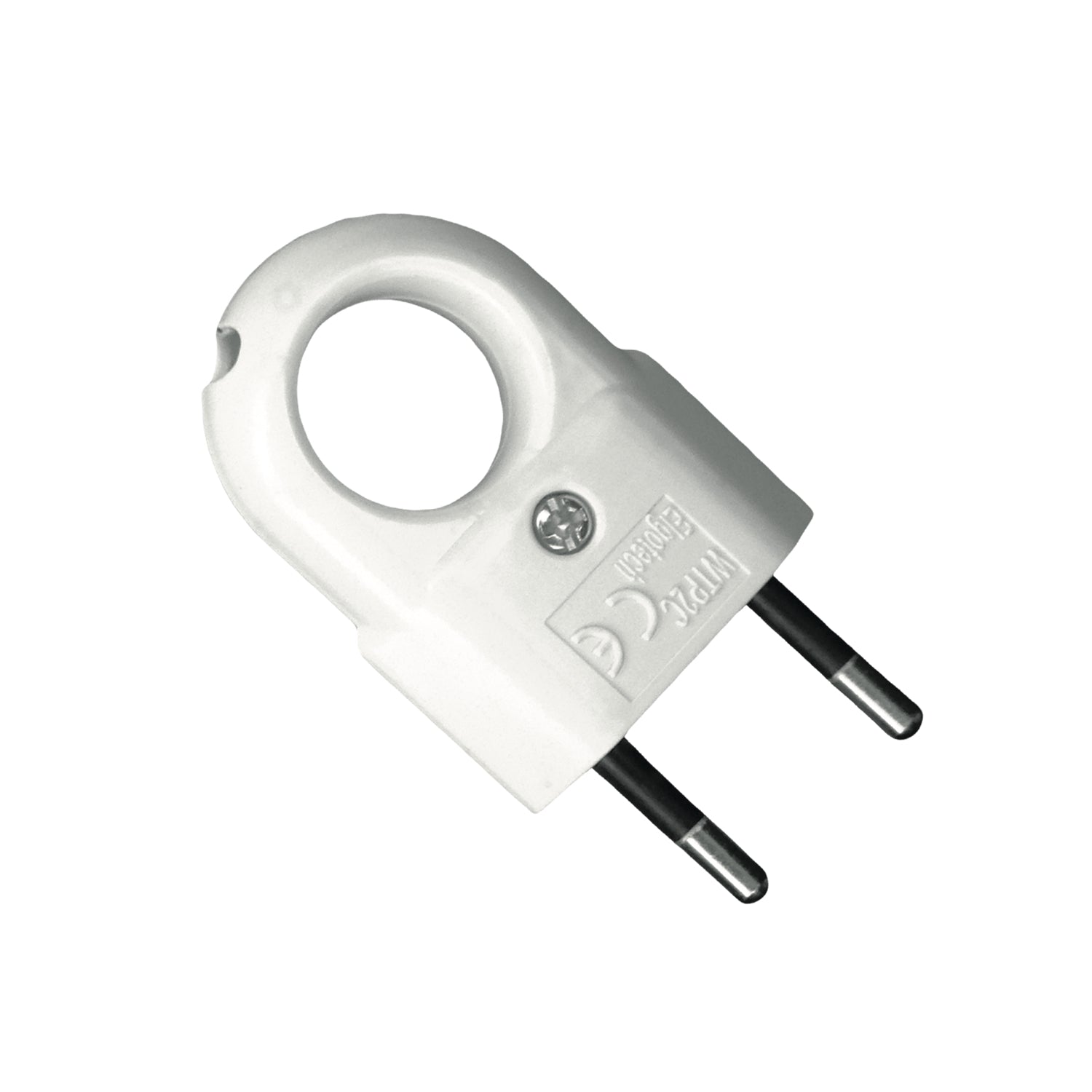Flat plug without grounding + handle white Elgotech