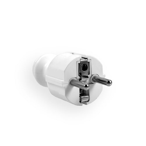 Straight plug with grounding UNISCHUKO white Elgotech